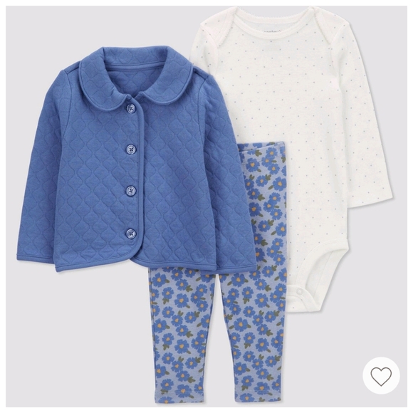 Carter's Just One You Babygirl Floral Top & Bottom Set - Picture 1 of 5